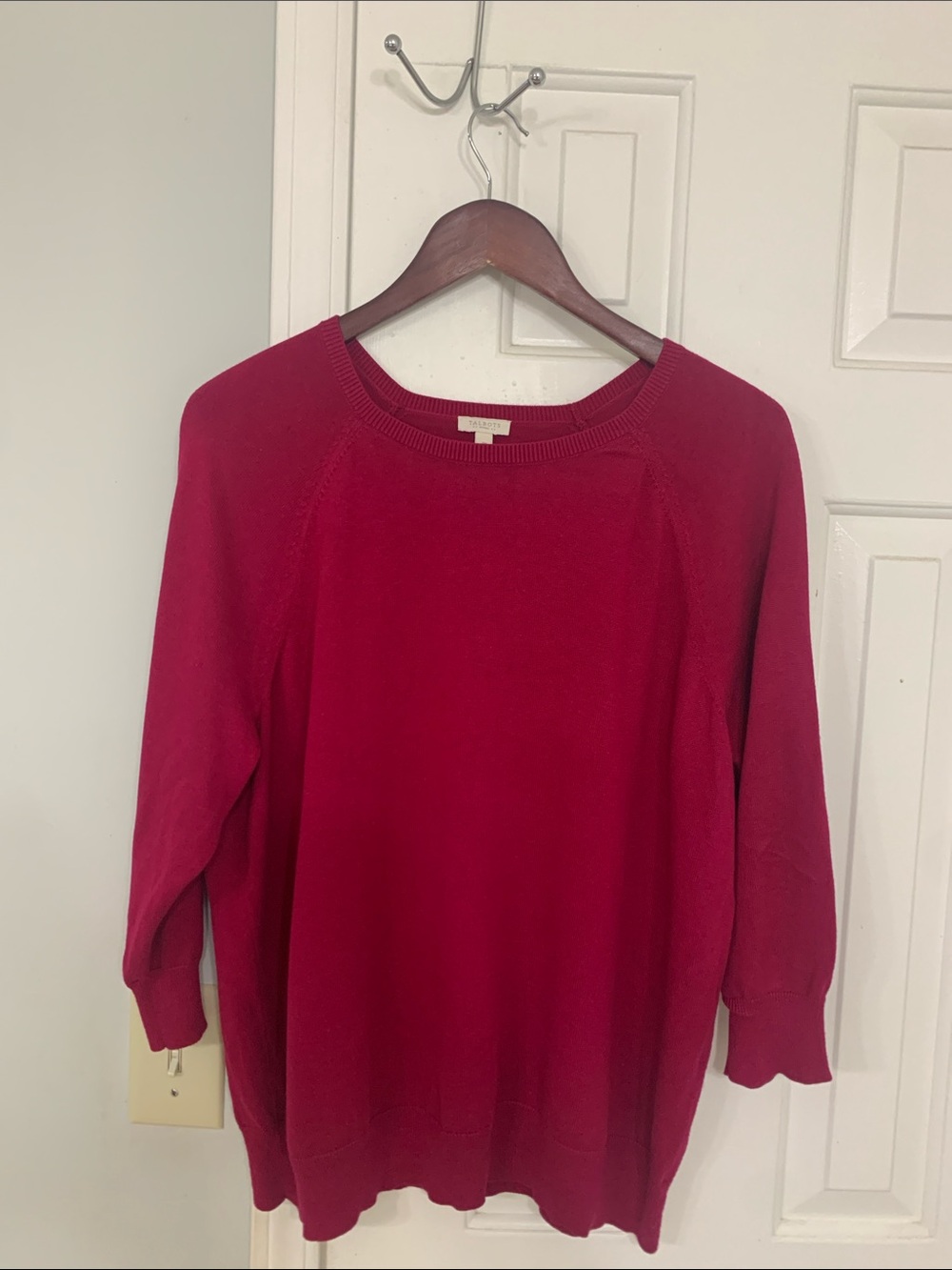 Women’s Talbots Wine Red Lightweight Knit Sweater Size 1X